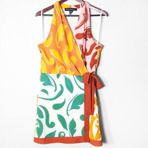 Clover and Sloane Wrap Dress Multicolor Floral Size 14 Boho Revival